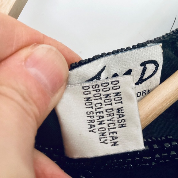 Vtg JMD New York Beaded Full Skirt Formal Evening Black Dress 3X sheer Eventwear - Picture 9 of 16